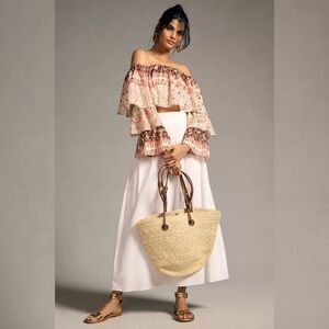 Mare Mare x Anthropologie Off-The-Shoulder Tiered-Sleeve Top Medium